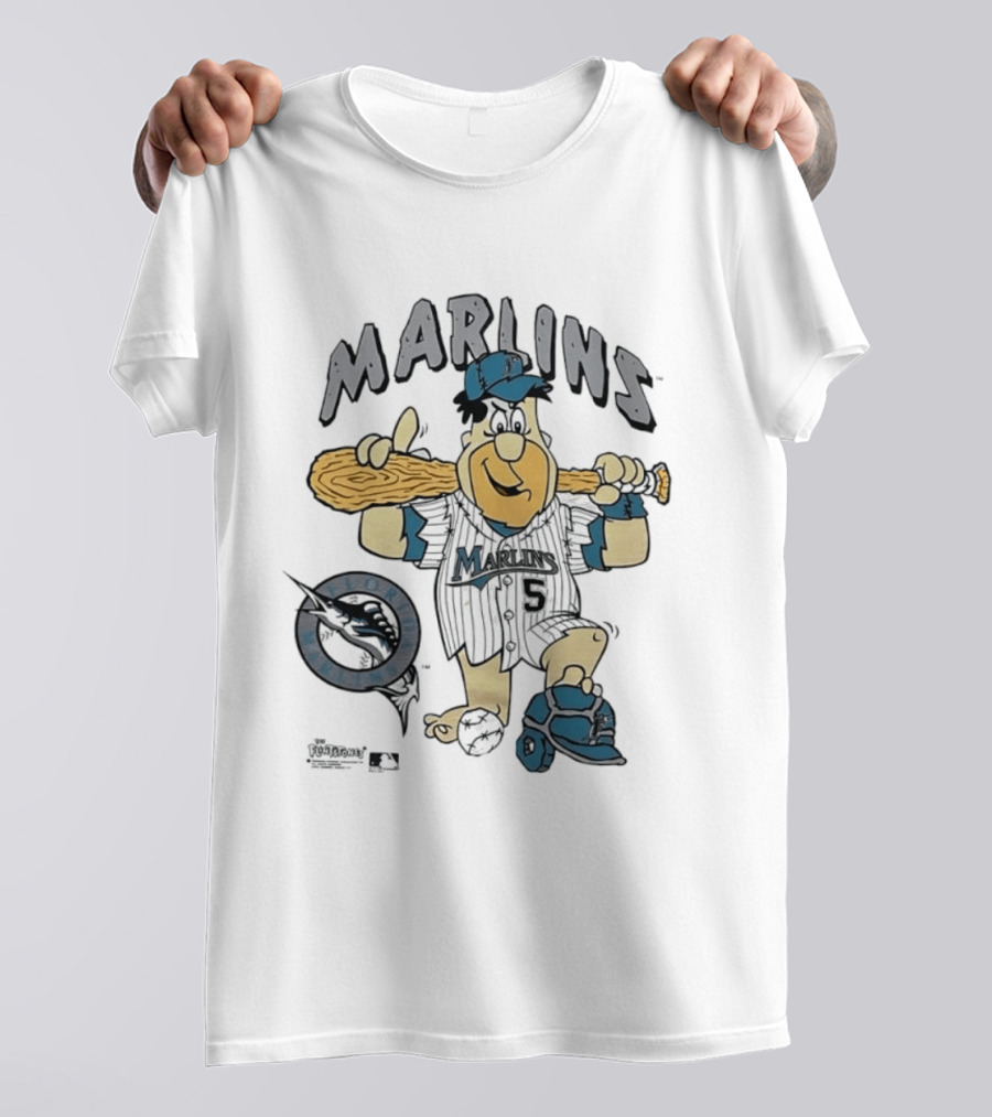 Miami Marlins Fred Flintstone Baseball 1994 T-Shirt