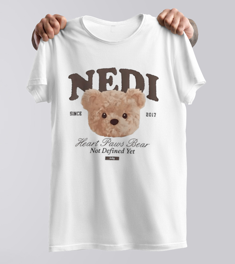 NEDI Since 2017 Heart Paws Bear Not Defined Yet NDY T-Shirt