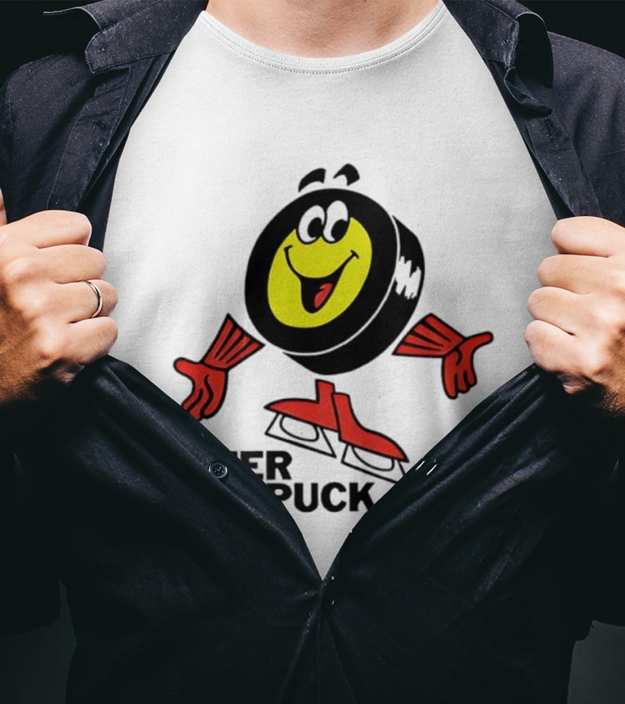 Peter Puck Cartoon Character Hockey T-Shirt