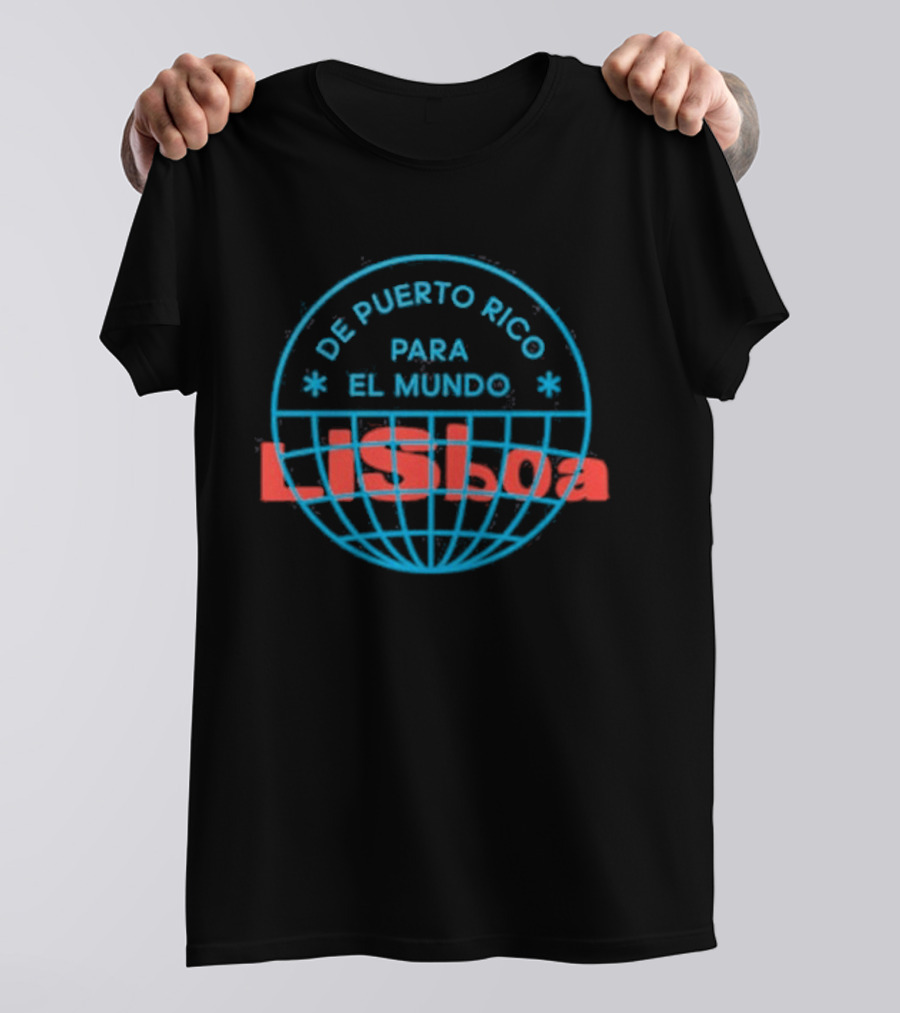 De Puerto Rico Para El Mundo Lisboa Globe Stamp Iconography T-Shirt