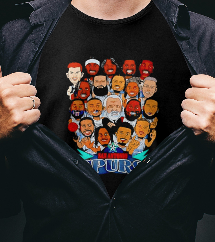 Gregg Popovich Spurs Legends San Antonio Spurs NBA Team Players T-Shirt