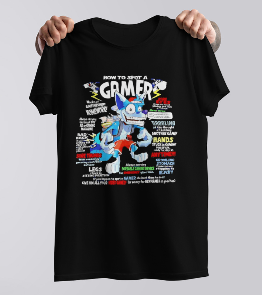 How To Spot A Gamer Controller Hands And Headphones Gaming Syndrome Gamer Eyes T-Shirt