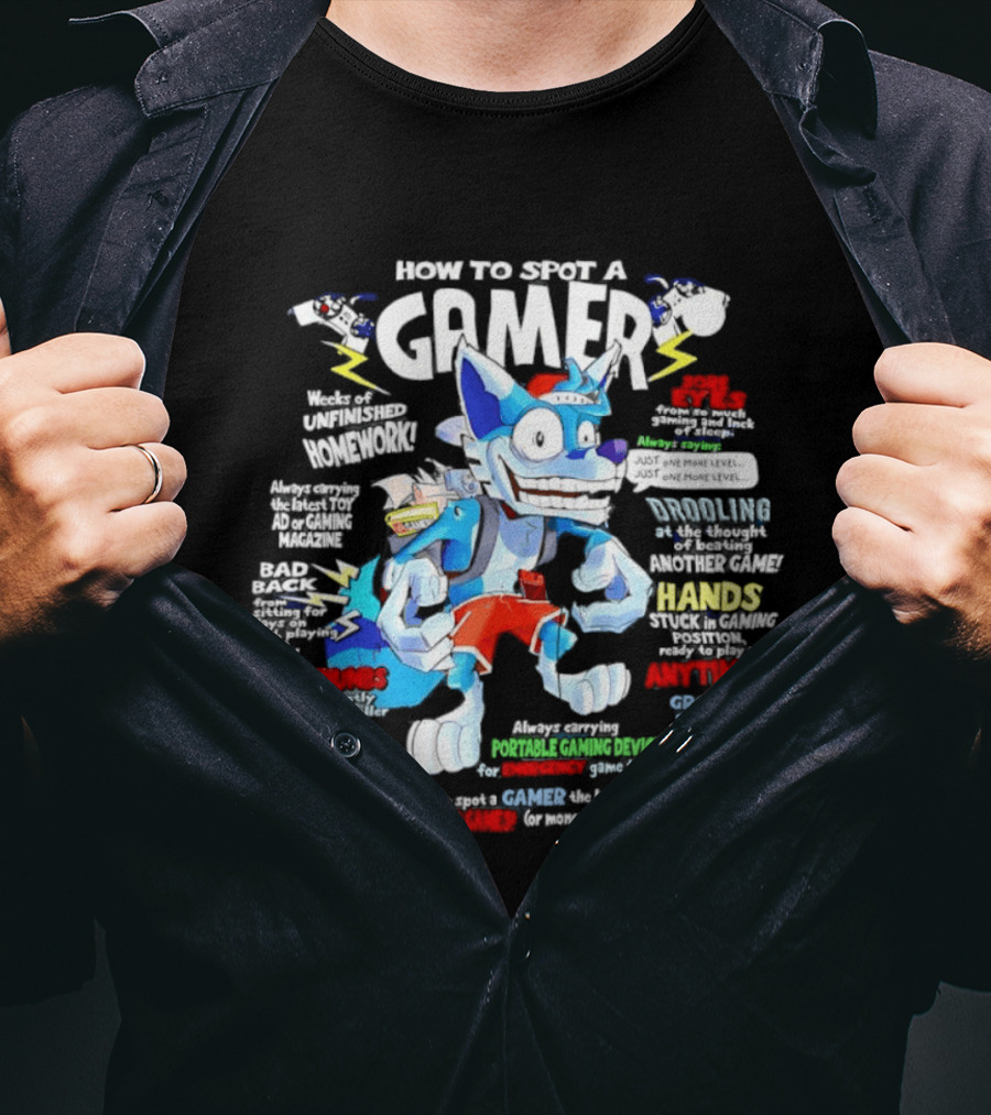 How To Spot A Gamer Controller Hands And Headphones Gaming Syndrome Gamer Eyes T-Shirt