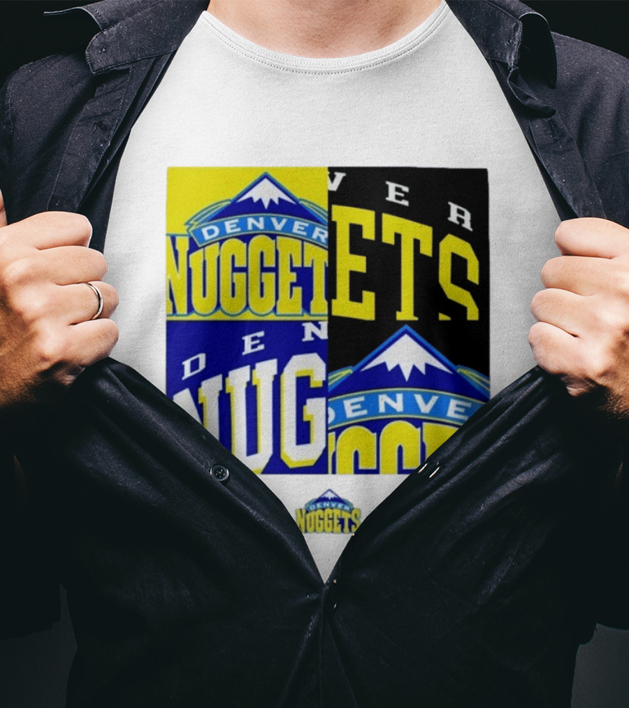 Denver Nuggets New Era Block Retro Split Collage T-Shirt