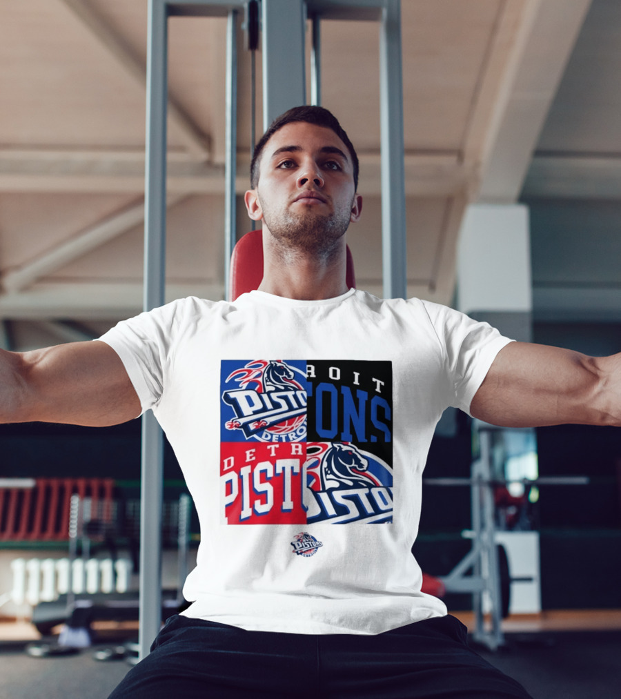 Detroit Pistons New Era Block PISTONS DETROIT Basketball T-Shirt