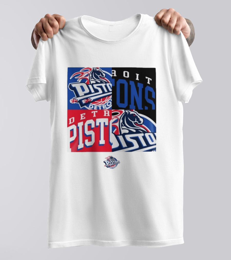Detroit Pistons New Era Block PISTONS DETROIT Basketball T-Shirt