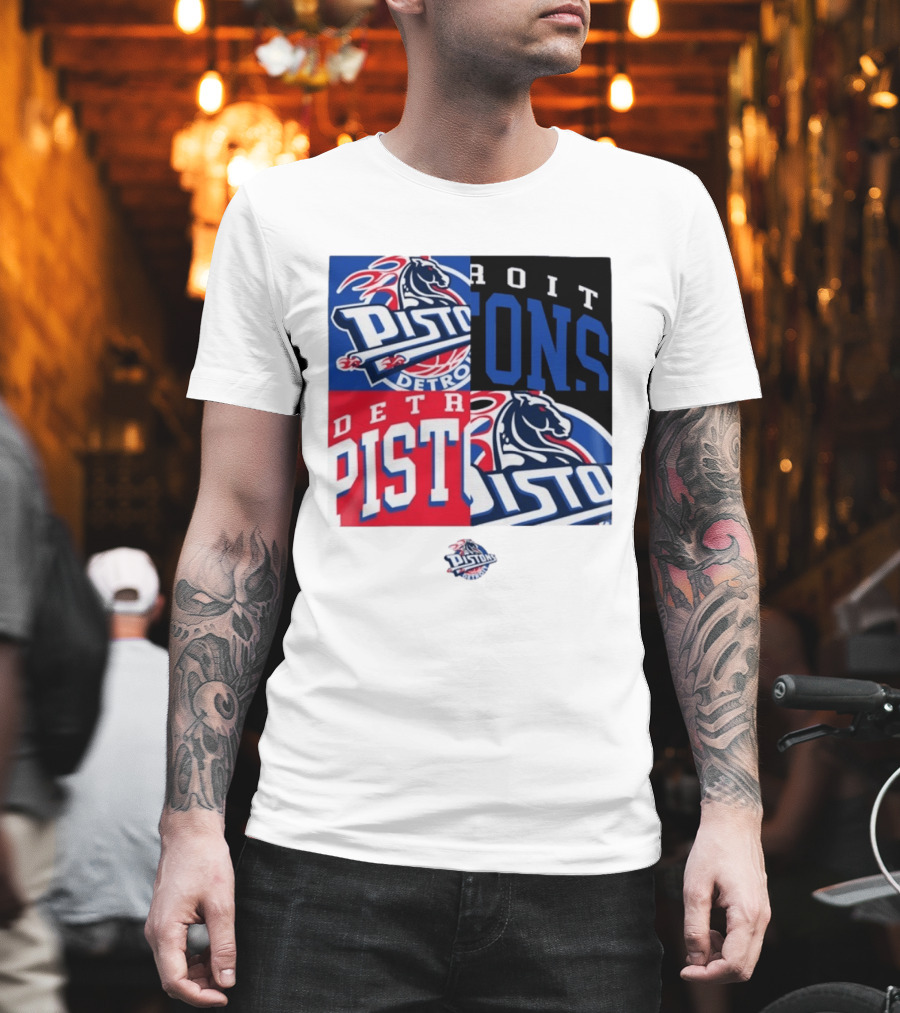 Detroit Pistons New Era Block PISTONS DETROIT Basketball T-Shirt