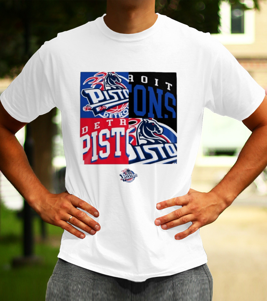 Detroit Pistons New Era Block PISTONS DETROIT Basketball T-Shirt
