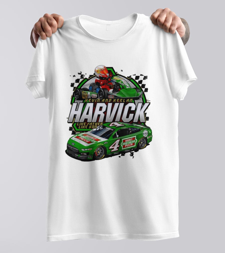 Kevin Keelan Harvick NASCAR 4 Hunt Brothers Pizza Busch Light Like Father Like Son T-Shirt