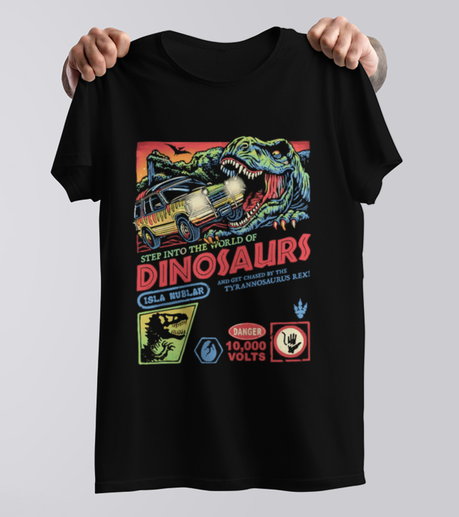 Step Into The World Of Dinosaurs Jala Muzlar T. Anadromerus Rex Danger 10,000 Volts T-Shirt