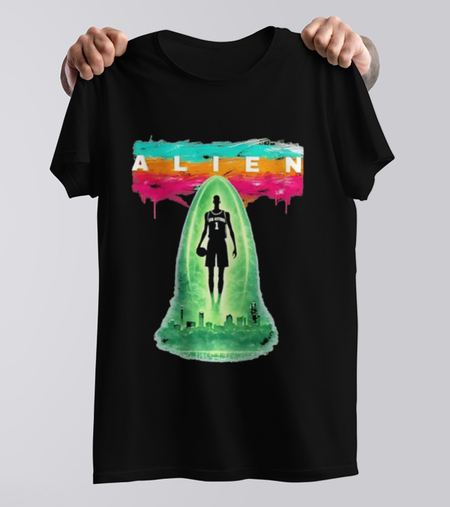 Victor Wembanyama Alien San Antonio Spurs NBA Skyline T-Shirt