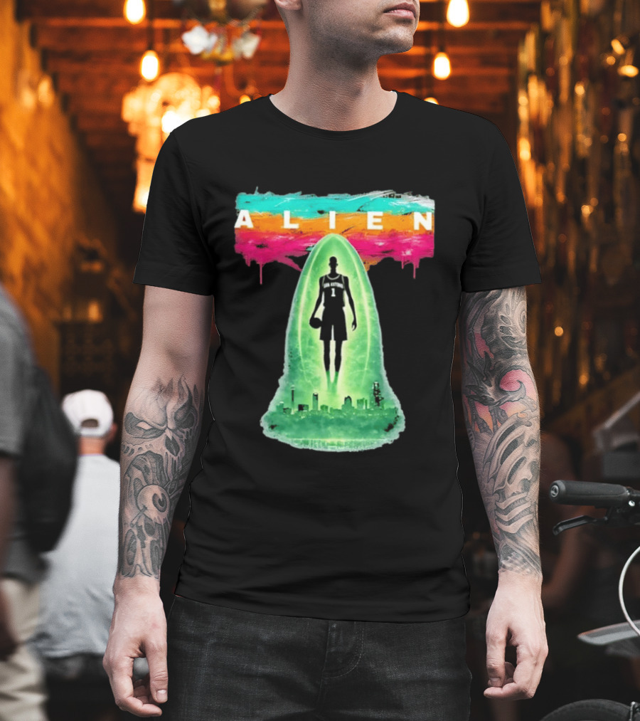 Victor Wembanyama Alien San Antonio Spurs NBA Skyline T-Shirt