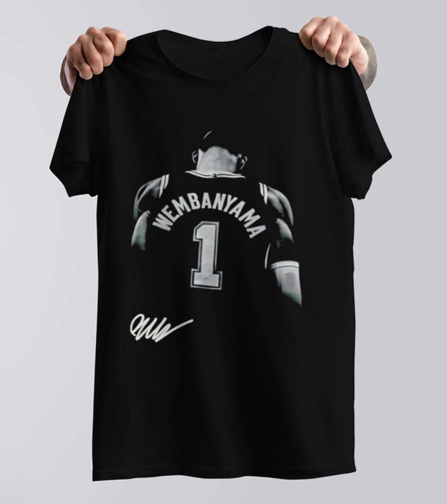 Victor Wembanyama San Antonio Spurs NBA Jersey Number 1 Signature T-Shirt