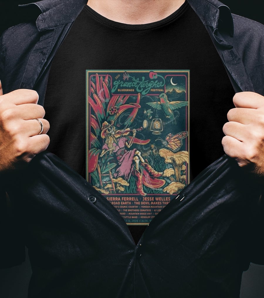 Grand Targhee Bluegrass Festival Aug 7 9 2026 Sierra Ferrell Jesse Welles Railroad Earth Alta Wyoming T-Shirt