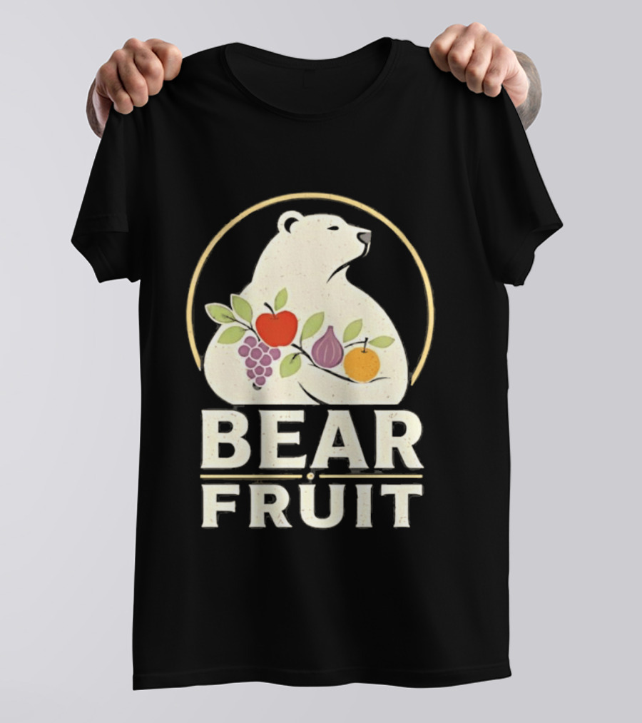 Bear Fruit Polar Bear Grapes Apple Fig Orange T-Shirt