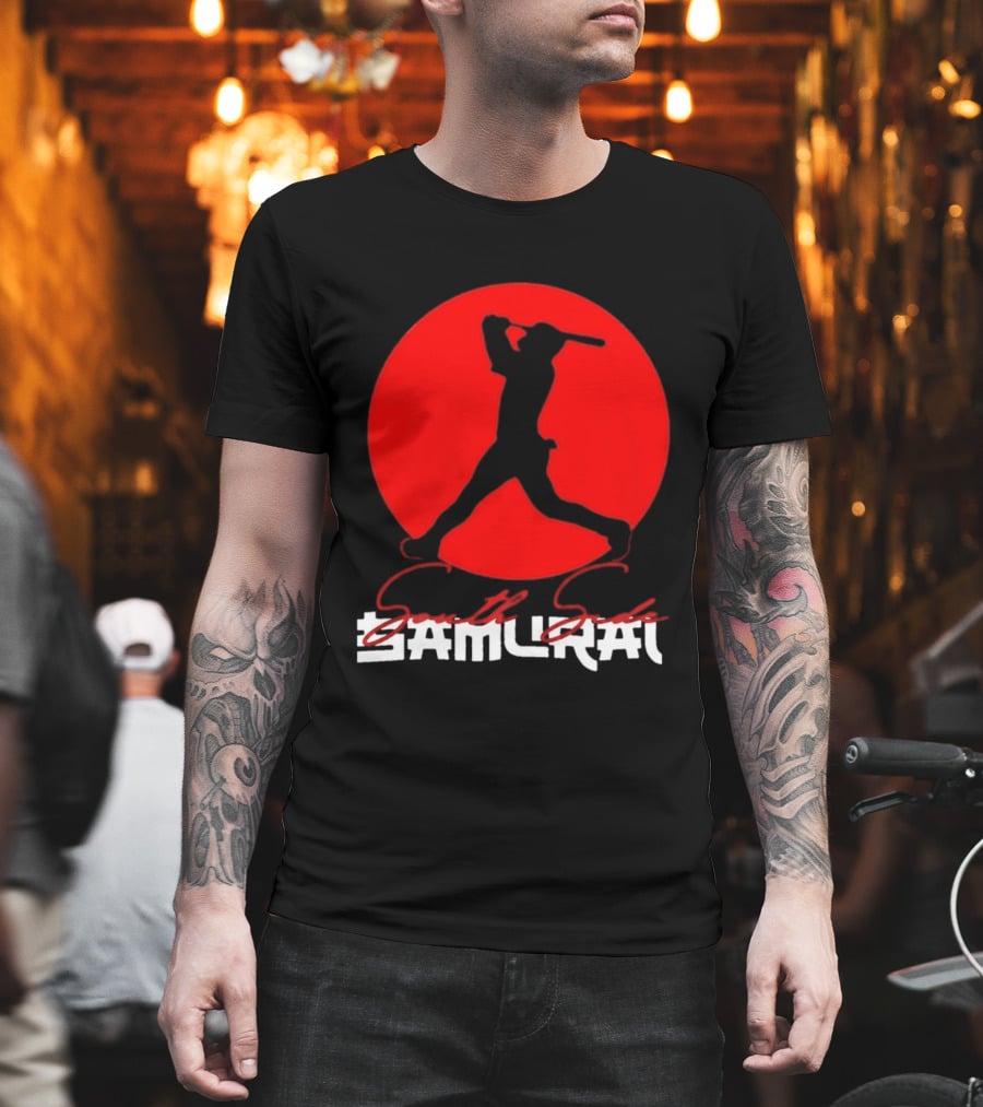 Samurai Baseball Stride Dark Red Circle Sōru Geki T-Shirt