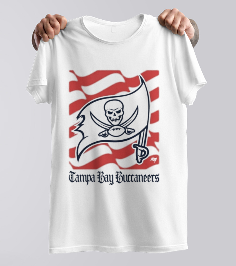 Tampa Bay Buccaneers Flag Skull And Cross Swords T-Shirt
