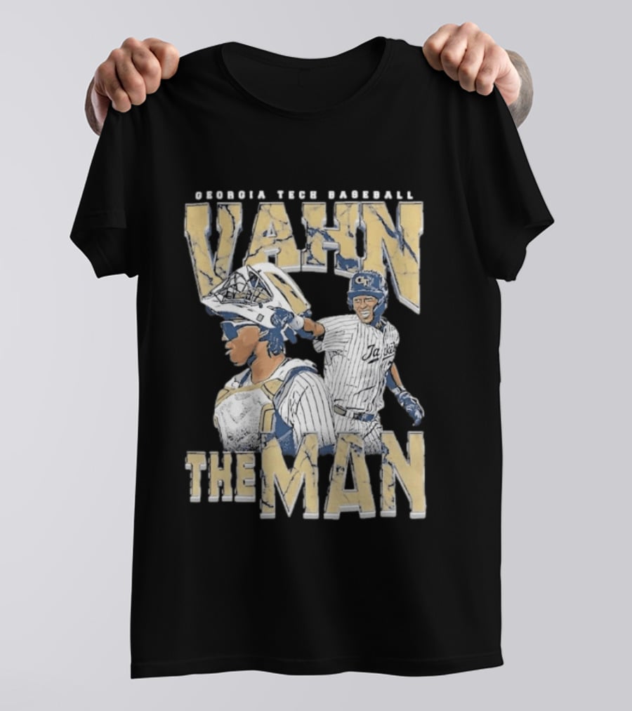 Georgia Tech Baseball Vahn The Man Navy T-Shirt