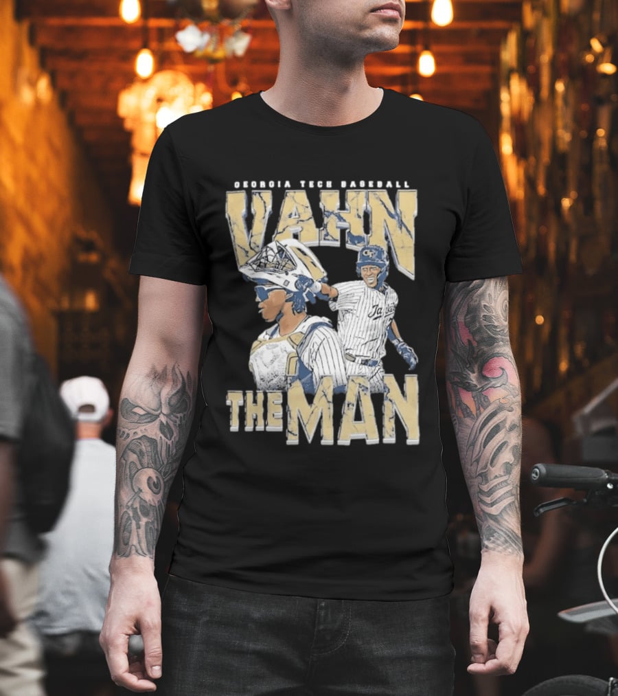 Georgia Tech Baseball Vahn The Man Navy T-Shirt