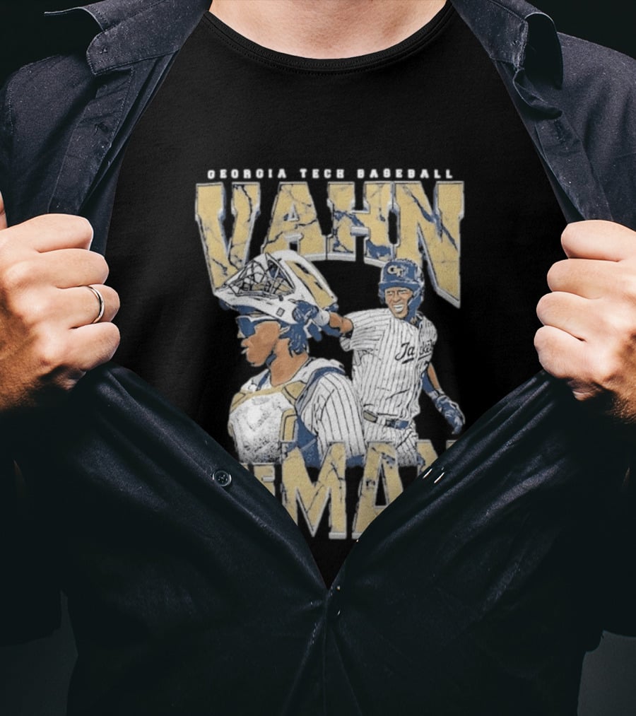 Georgia Tech Baseball Vahn The Man Navy T-Shirt