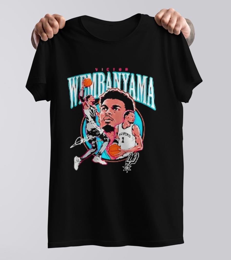 Victor Wembanyama San Antonio Spurs NBA Basketball Player Action Collage T-Shirt
