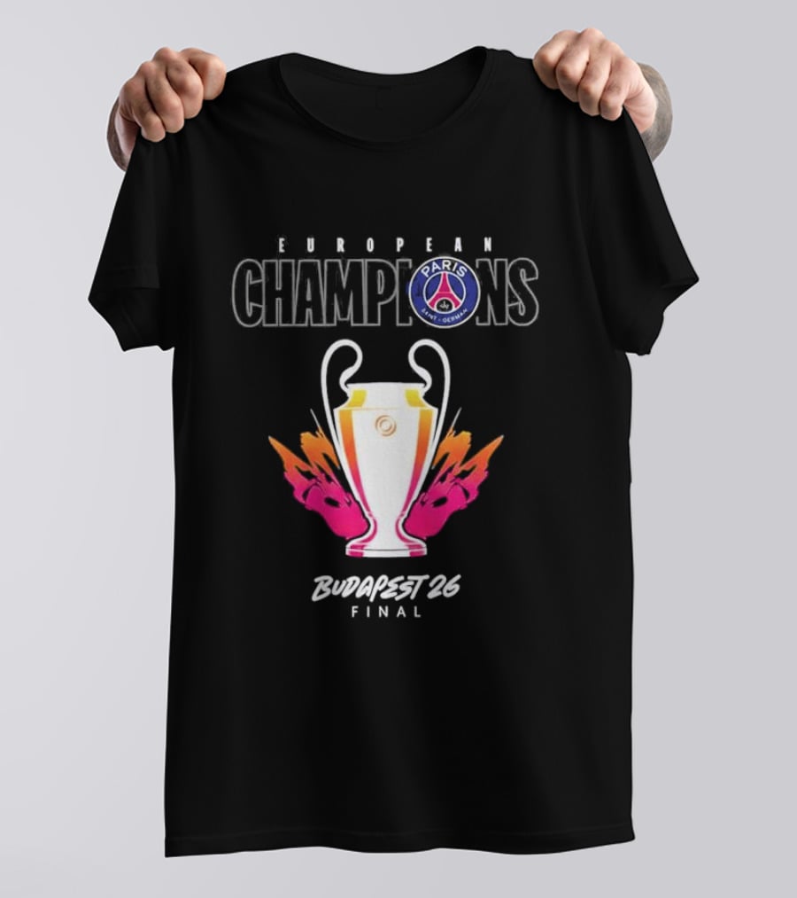 European Champions PSG Budapest 2026 Final T-Shirt