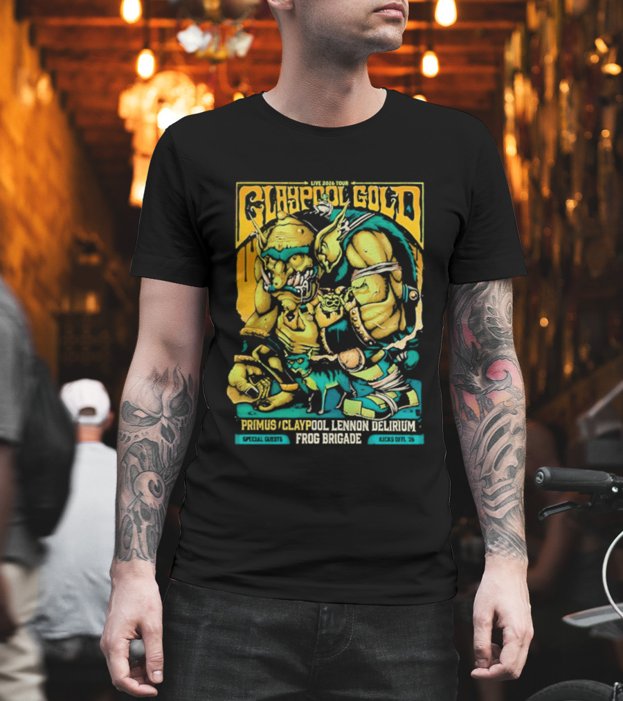Primus Claypool Lennon Delirium Frog Brigade Crypto Gold Monster T-Shirt