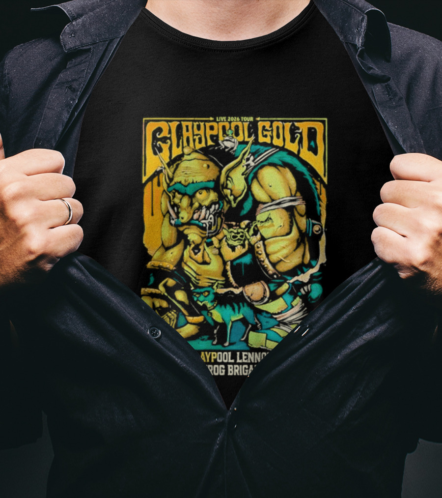 Primus Claypool Lennon Delirium Frog Brigade Crypto Gold Monster T-Shirt