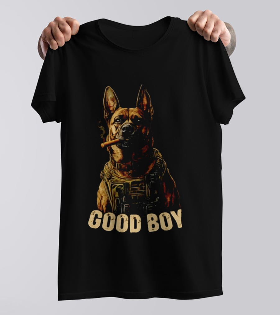 Good Boy K9 German Shepherd Tactical Military Patrol Hero Dog Cigar T-Shirt