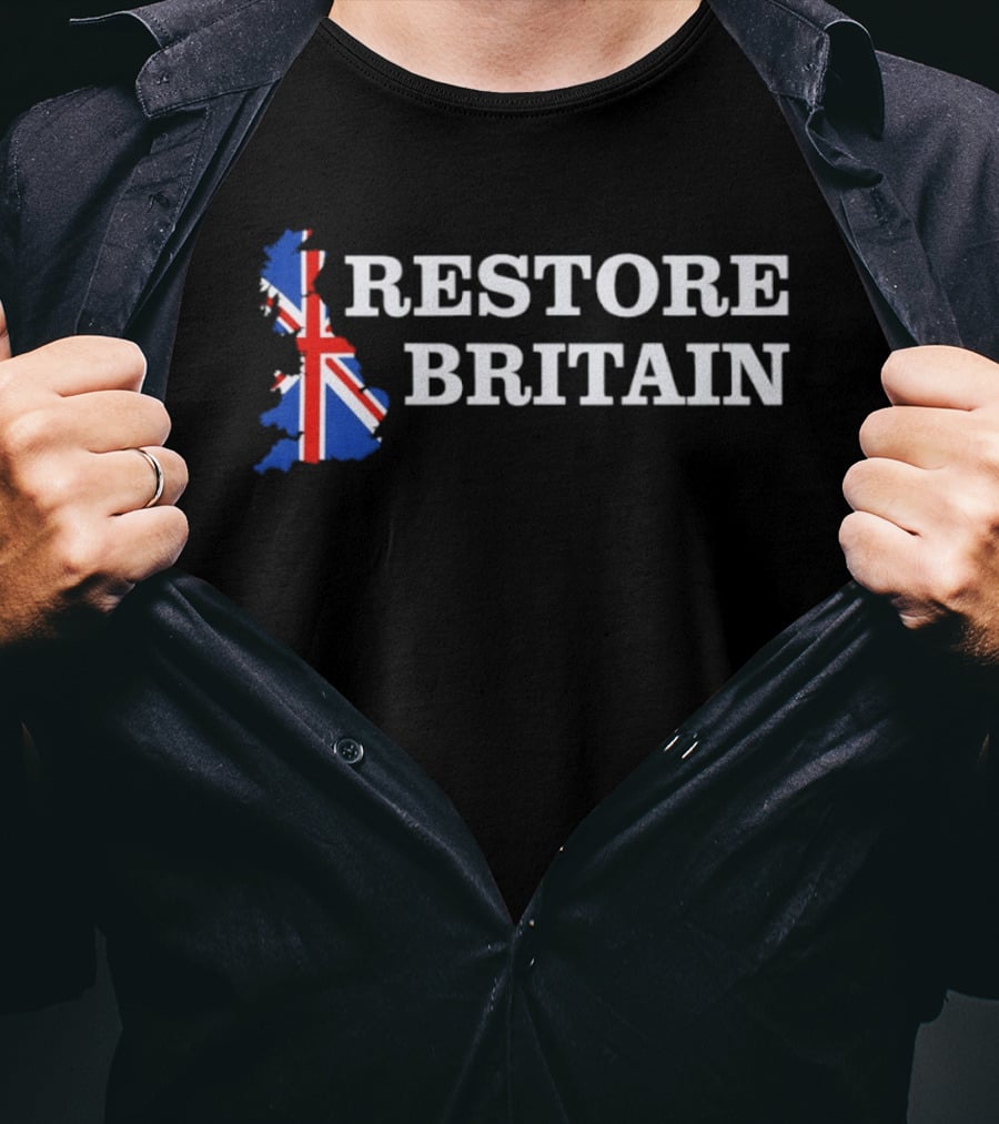 Restore Britain Union Jack Map England Scotland Wales T-Shirt