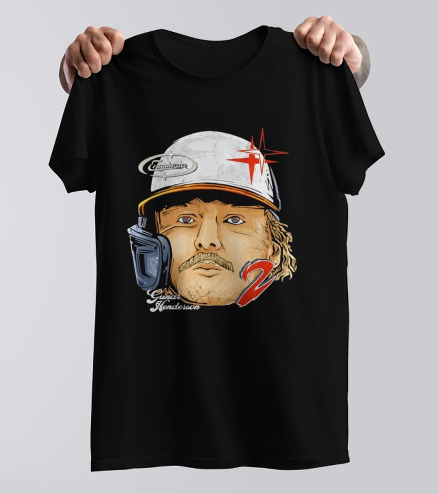 Gunnar Henderson Baltimore Orioles Number 2 Baseball Player Graphic Cabrinero Star T-Shirt