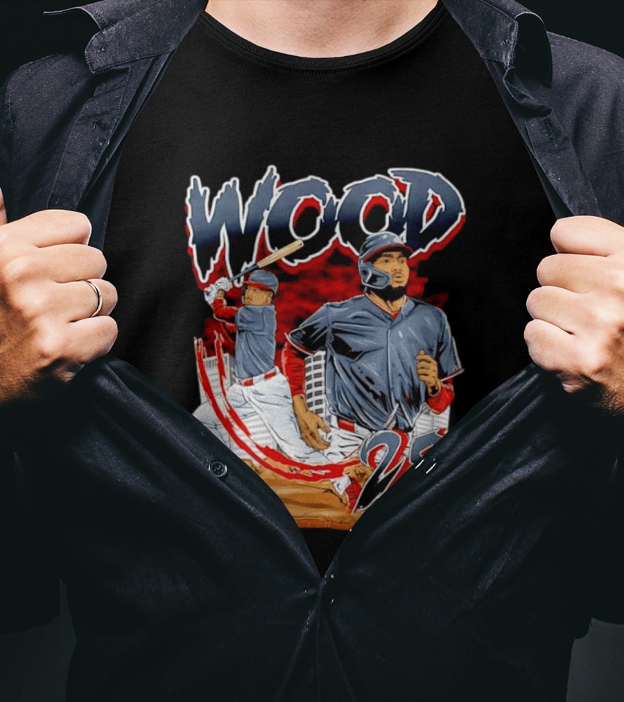 Wood 29 Washington Baseball Player Action T-Shirt
