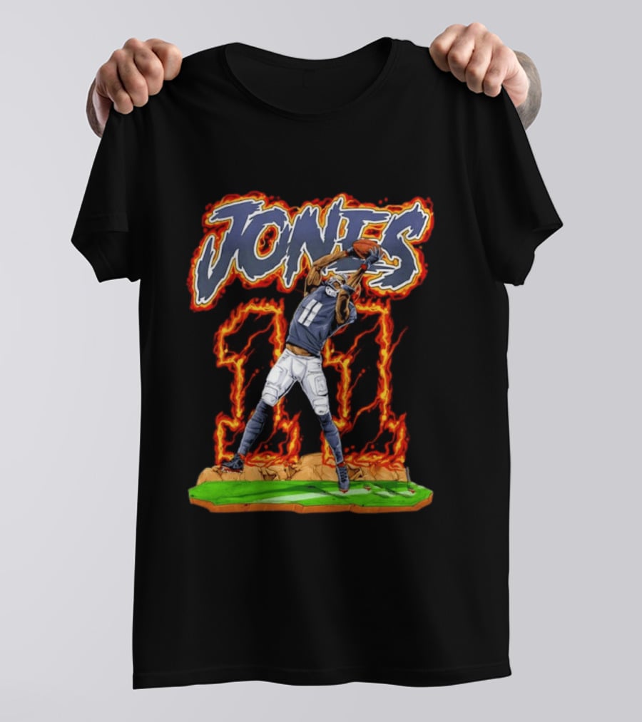 Jones 11 Julio Atlanta Falcons Flaming Football Player T-Shirt