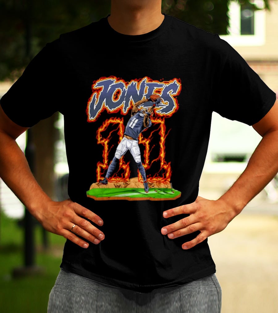 Jones 11 Julio Atlanta Falcons Flaming Football Player T-Shirt