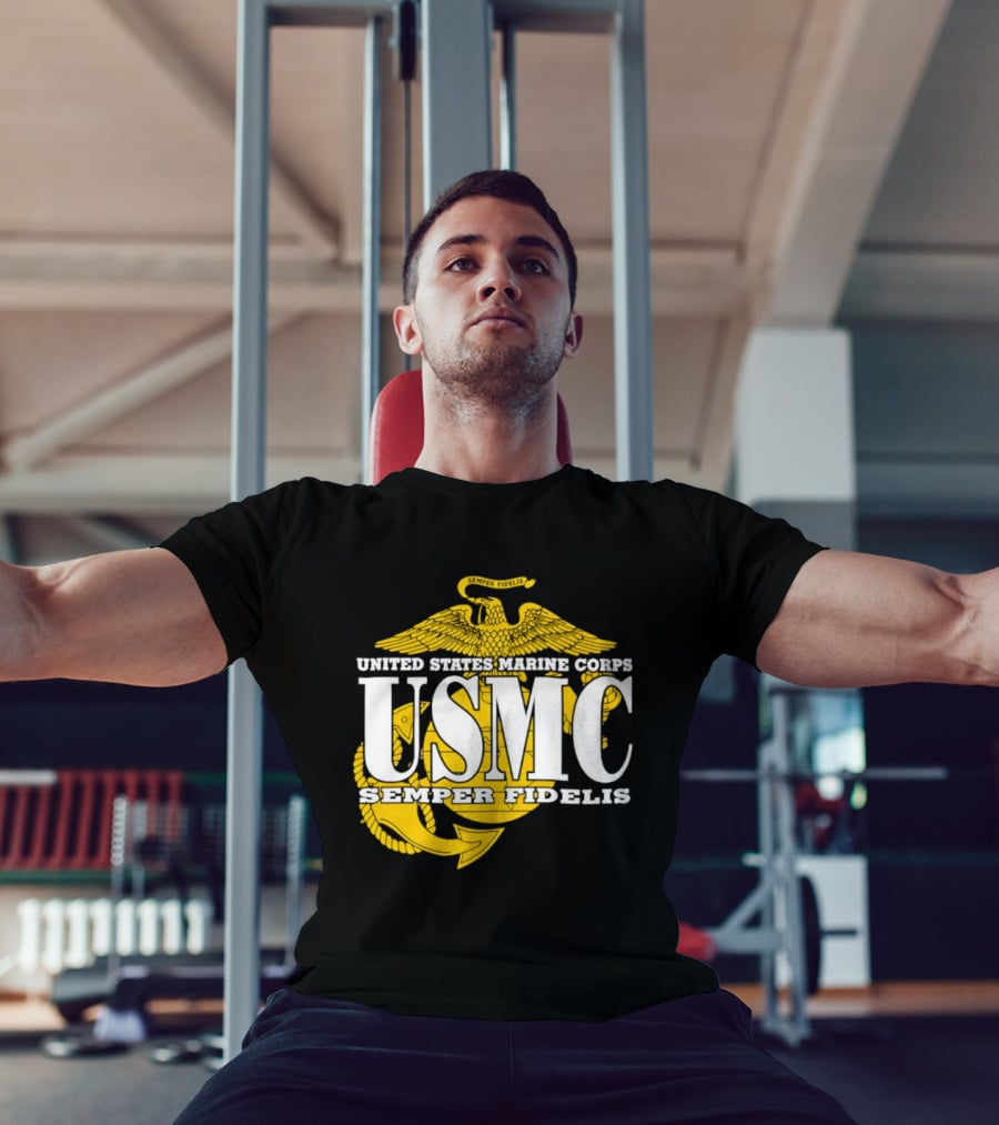 United States Marine Corps USMC Semper Fidelis Eagle Globe Anchor T-Shirt