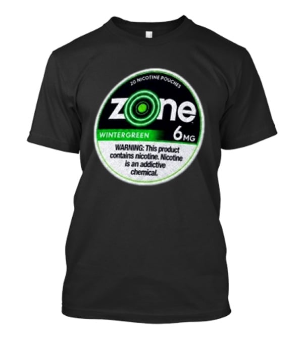 20 Nicotine Pouches Zone Wintergreen 6mg Warning Contains Nicotine T-Shirt