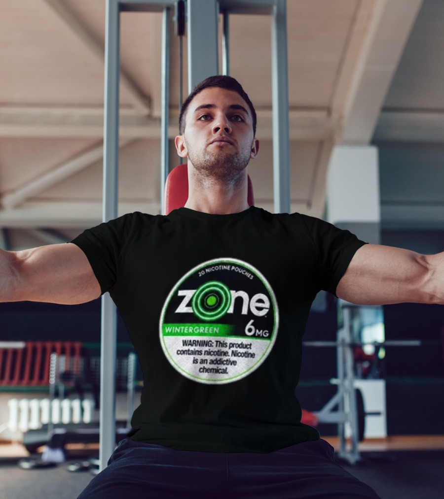 20 Nicotine Pouches Zone Wintergreen 6mg Warning Contains Nicotine T-Shirt