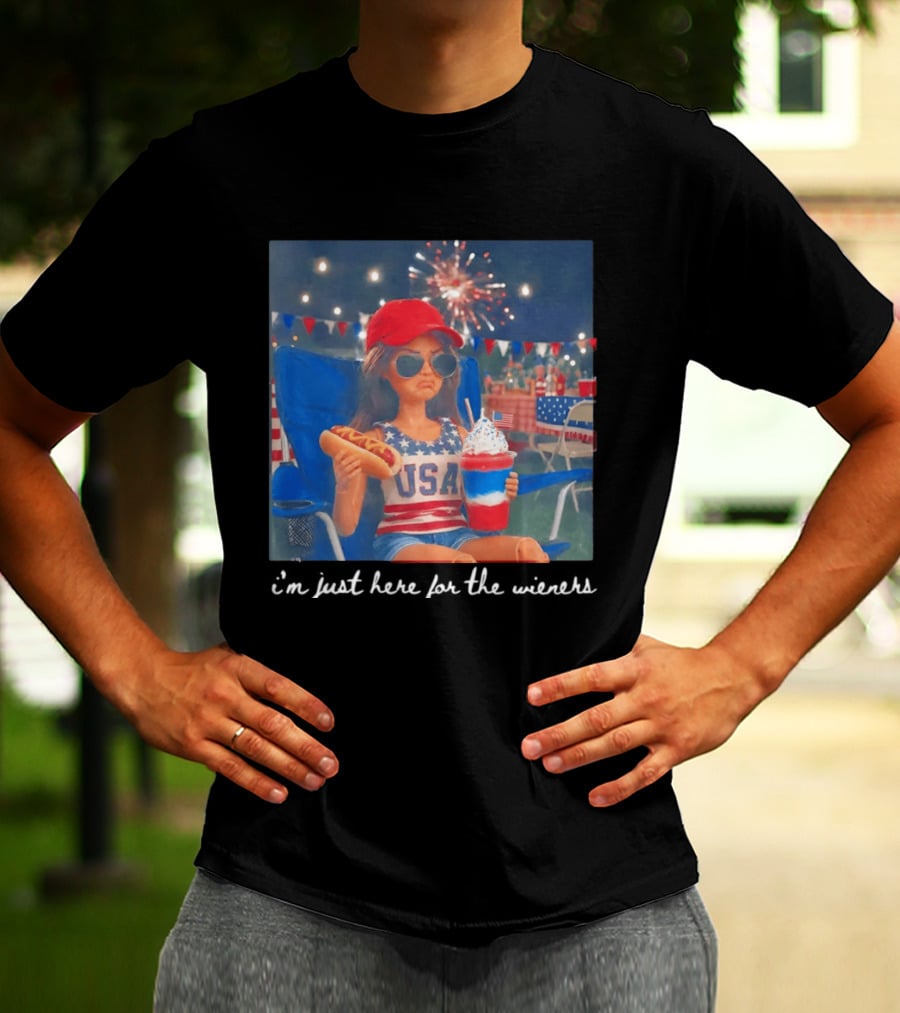 USA Barbie Doll I'm Just Here For The Wieners 4th Of July Celebration 2026 T-Shirt