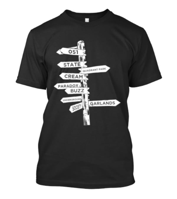 Music Matters Clubland 051 State Quadrant Park Cream Para Dox Buzz Underground Society Garlands T-Shirt