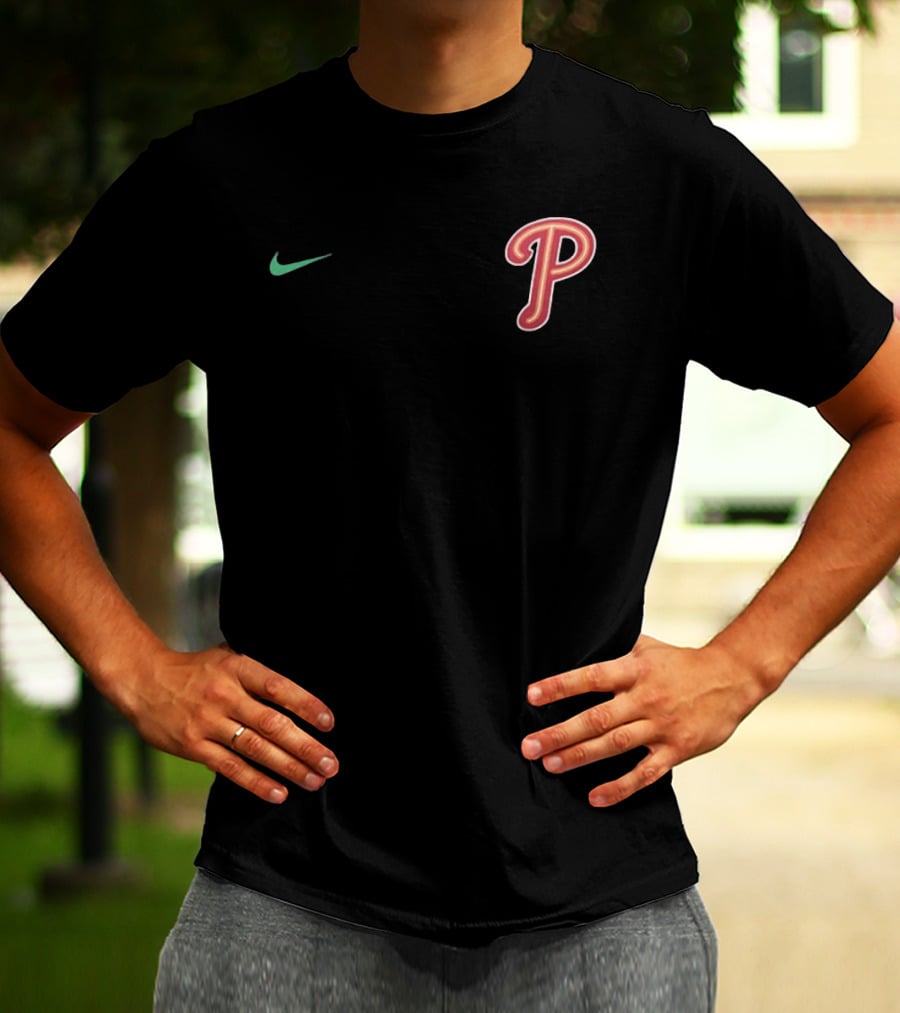 Philadelphia Phillies Nike P Logo Ring The Bell 2 Sided T-Shirt