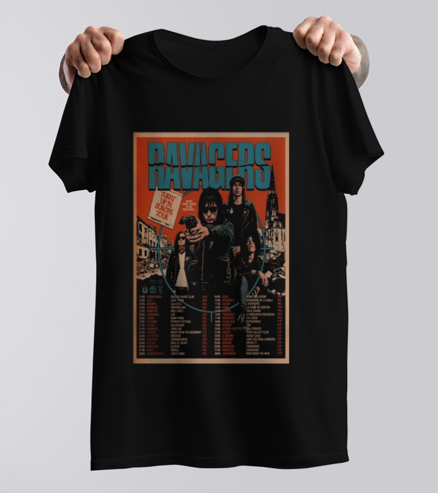 RAVAGERS Turnt Up In Europe 2026 Tour Dates And Cities T-Shirt