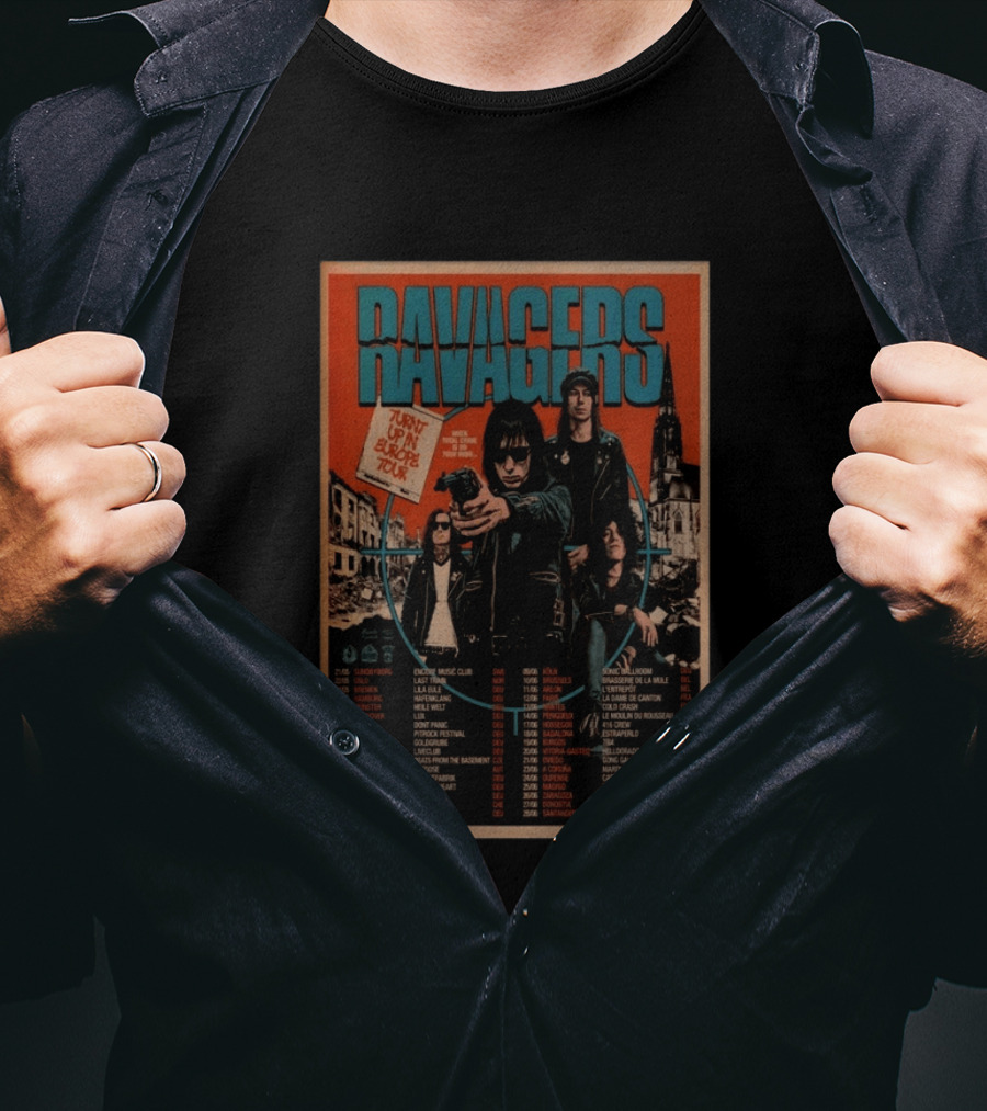 RAVAGERS Turnt Up In Europe 2026 Tour Dates And Cities T-Shirt