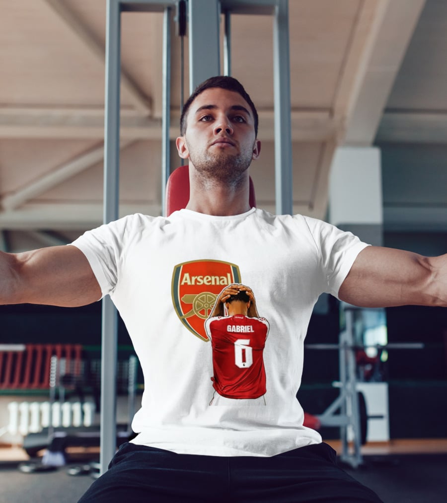 Gabriel Magalhaes Arsenal Jersey Number 6 Premier League T-Shirt