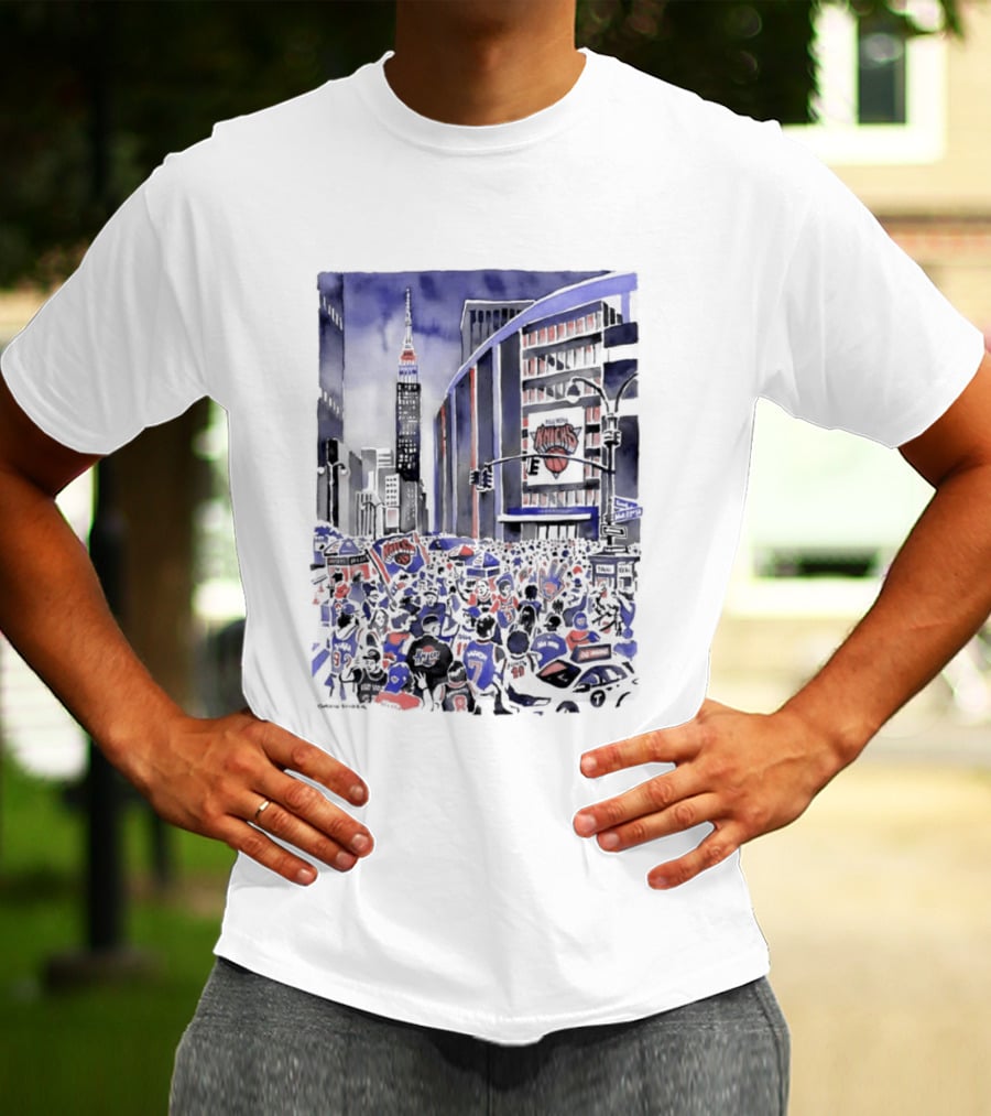 New York Knicks Madison Square Garden Empire State Building Fans Scene T-Shirt