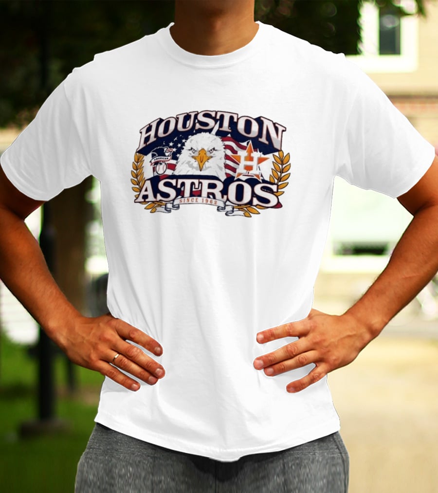 Houston Astros Americana Eagle Since 1962 Patriotic Baseball Fan Gear T-Shirt
