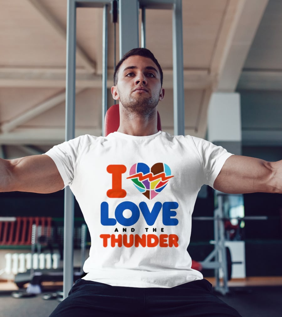 I Love Thunder Heart Color Block T-Shirt