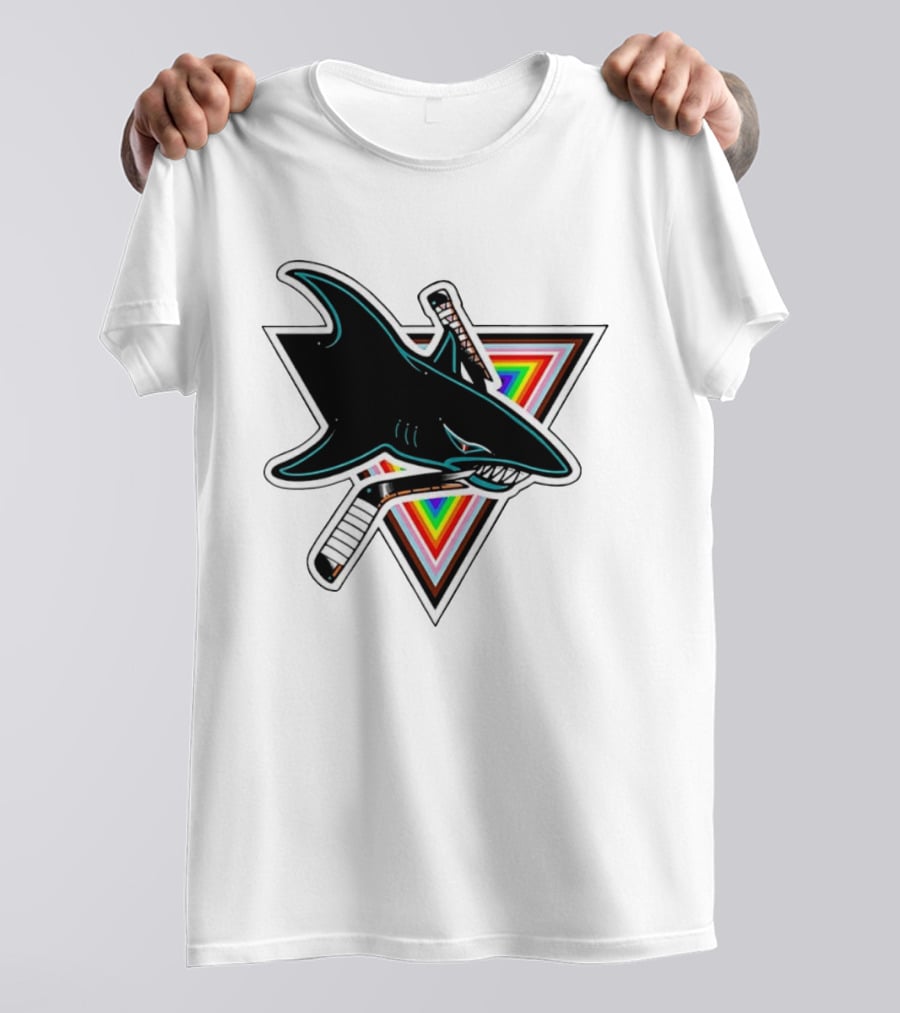 San Jose Sharks Pride NHL Rainbow Ice Hockey Team T-Shirt