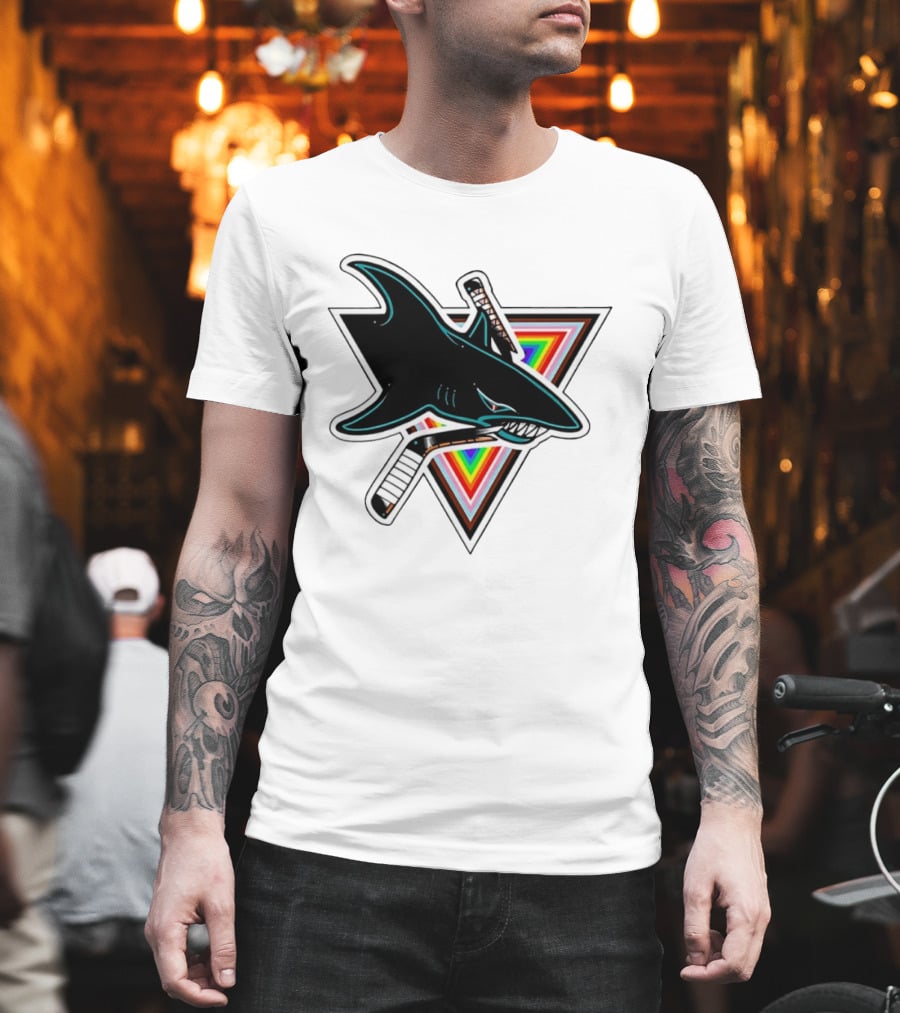 San Jose Sharks Pride NHL Rainbow Ice Hockey Team T-Shirt