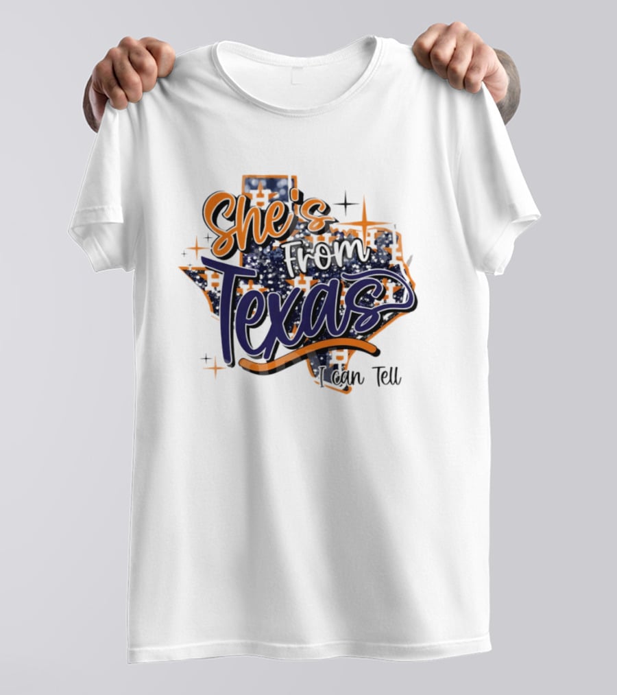 She's From Texas I Can Tell Map 2026 T-Shirt