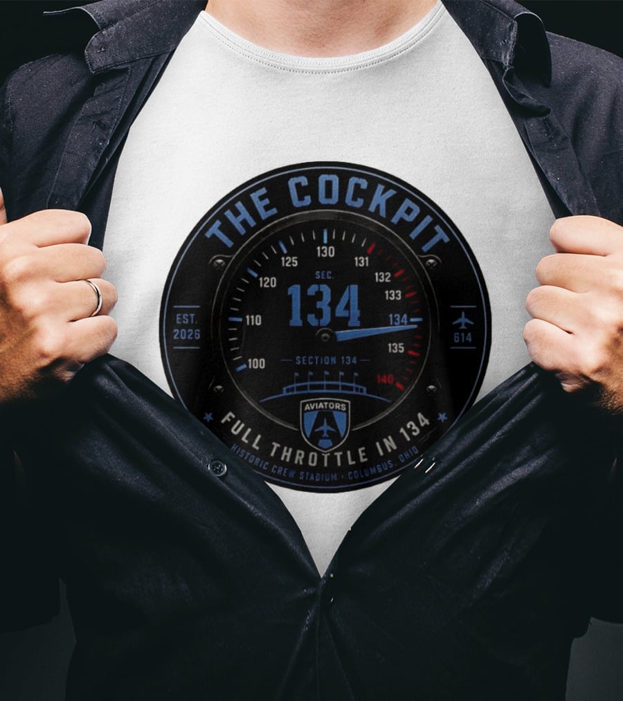 The Cockpit Aviators Full Throttle At Historic Crew Stadium Columbus Ohio Section 134 T-Shirt